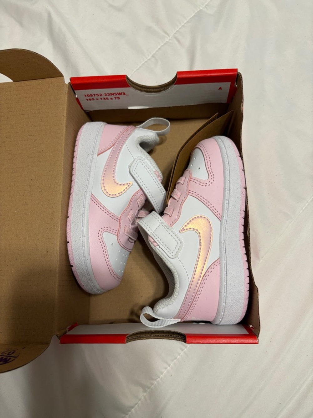 Nike Kids Pink, White & Gold Velcro Sneakers